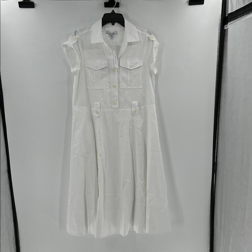 Derek Lam 10 Crosby Kayla Belted Midi Shirtdress - White - 4 - NWT